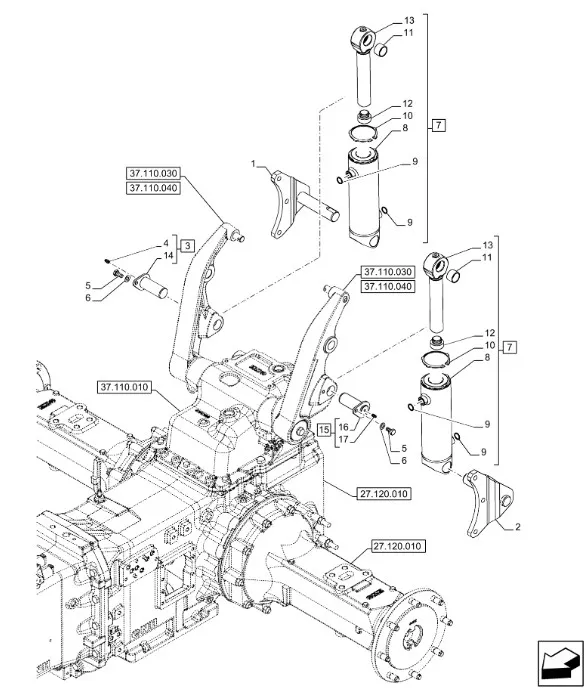 5198652 - Втулка цилиндра гидр. навески задн. T7/Pm., Т6/Maxx.